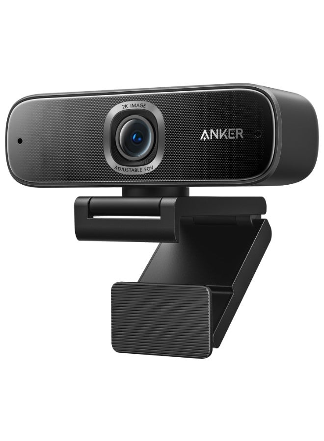 Anker PowerConf C302 Smart Full HD Webcam, AI-Powered Framing & Autofocus, 2K Webcam with Noise-Cancelling Microphones, Adjustable FoV, HDR, 30 FPS, Low-Light Correction, Streaming - Image 1
